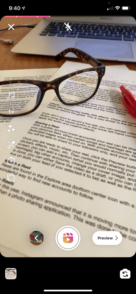 Create an Instagram Reel recording page