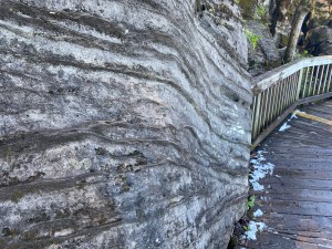 Striations in rock. Cell phone photo by Jeff Fyke