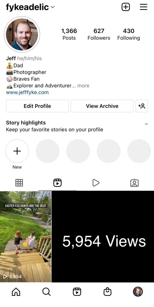 Jeff Fyke Instagram reel stats